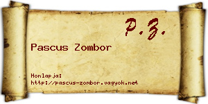 Pascus Zombor névjegykártya